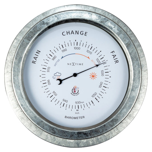 Comnox - Weatherproof Barometer - Buiten weermaatmeter - Waterdicht & duurzaam - Ø22cm - metaal - met aluminium - Silver