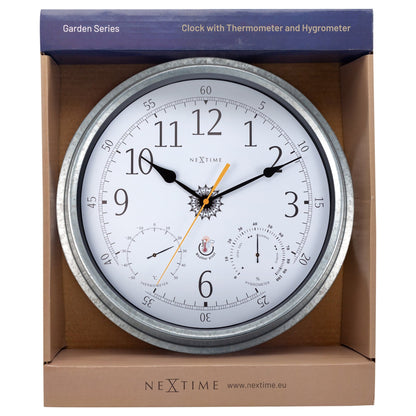 Comnox - NeXtime Tulip - Weerbestendige Tuinklok met Thermometer en Hygrometer - 40.5 cm