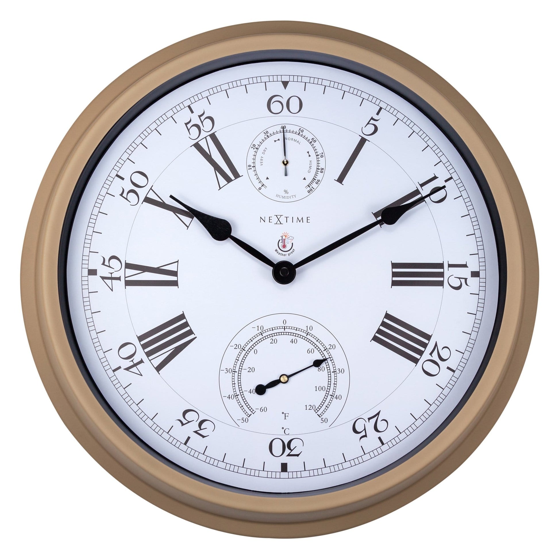 NeXtime Hyacinth - Weerbestendige Tuinklok met Thermometer en Hygrometer - 40.5 cm
