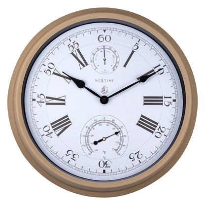 NeXtime Hyacinth - Weerbestendige Tuinklok met Thermometer en Hygrometer - 40.5 cm