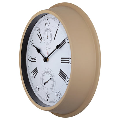 Comnox - Hyacinth - Buitenwandklok met Thermometer & Hygrometer - Weerbestendig - Met grote 40,5 cm diameter - Comfort & Veiligheid