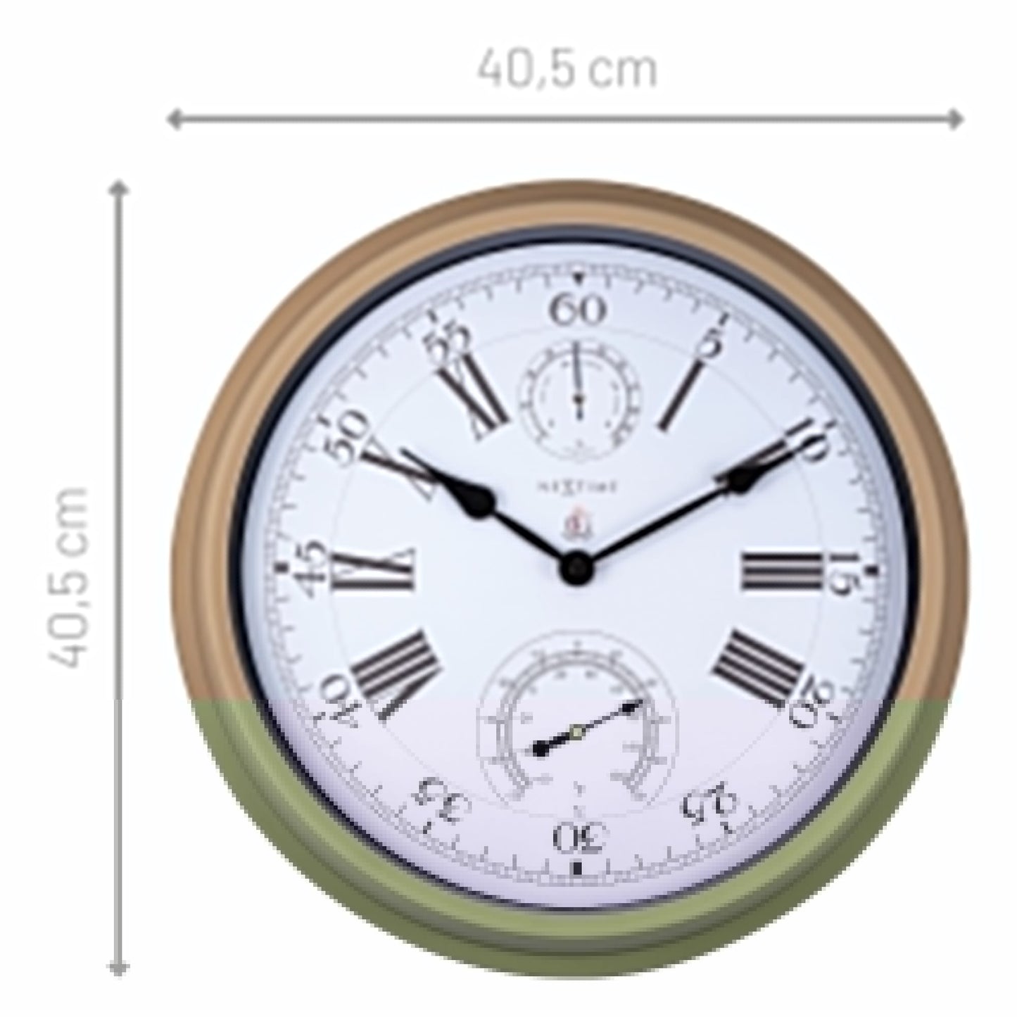 NeXtime Hyacinth - Weerbestendige Tuinklok met Thermometer en Hygrometer - 40.5 cm