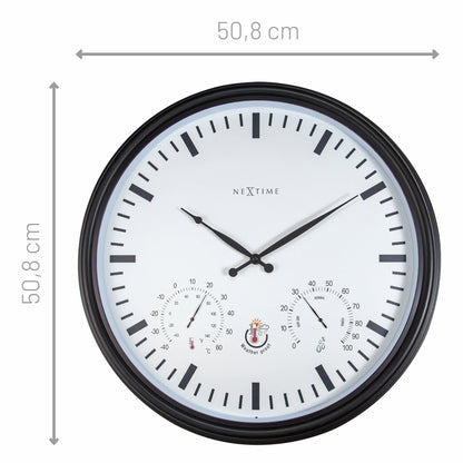 NeXtime Sunflower - Weerbestendige Tuinklok met Thermometer en Hygrometer - 50,8 cm