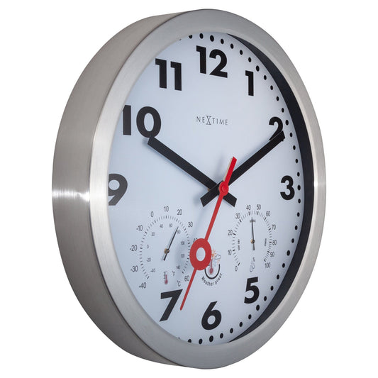Comnox - Clematis - Buitenklok met Thermometer & Hygrometer - Comfort & Weersbestendigheid - 35cm - Aluminium - Outdoor Clock