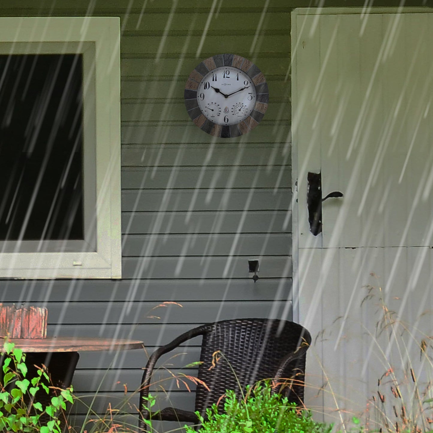 NeXtime Aster - Weerstation en Wandklok - Weatherproof - 26cm