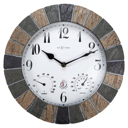 NeXtime Aster - Weerstation en Wandklok - Weatherproof - 26cm