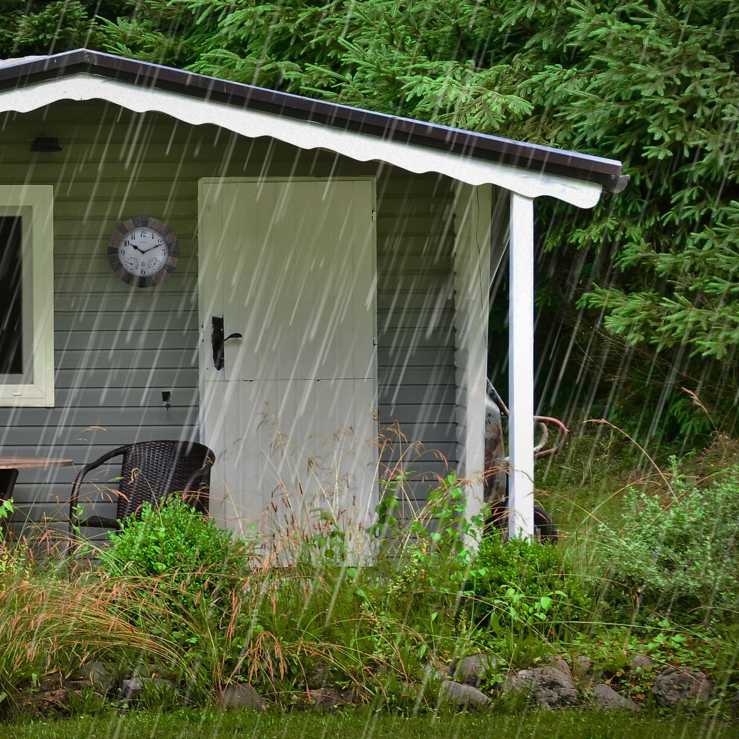 NeXtime Aster - Weerstation en Wandklok - Weatherproof - 26cm