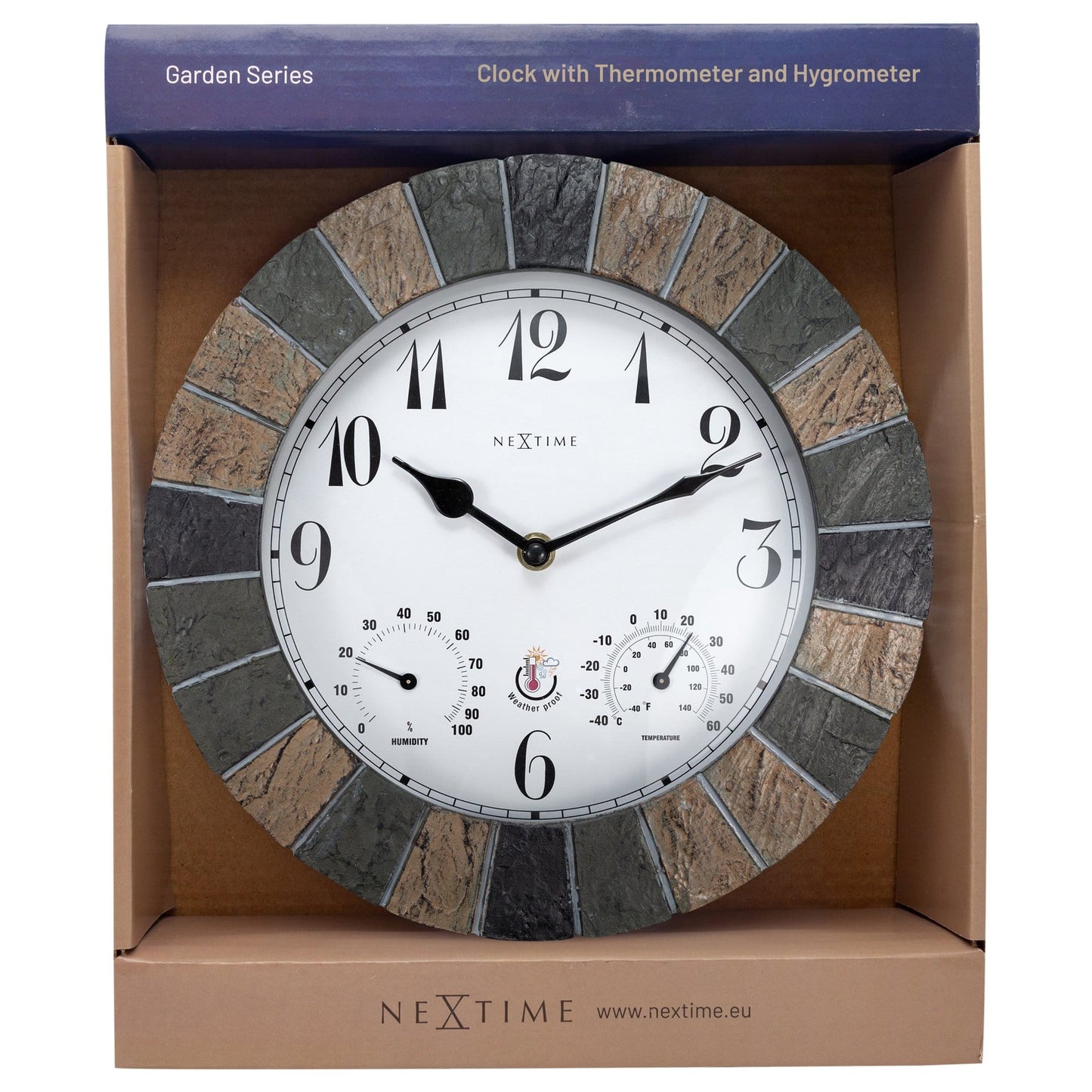 NeXtime Aster - Weerstation en Wandklok - Weatherproof - 26cm