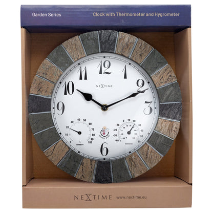 NeXtime Aster - Weerstation en Wandklok - Weatherproof - 26cm