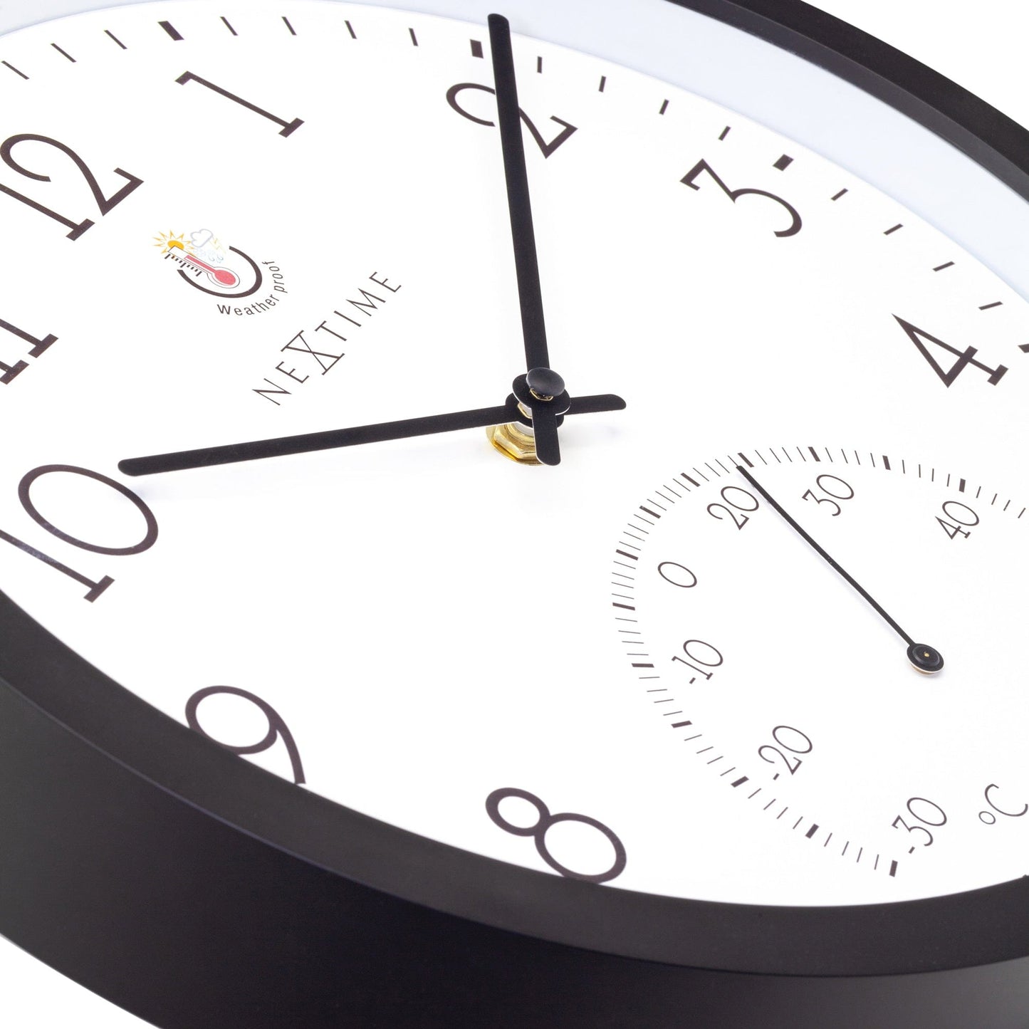 NeXtime Marigold - Weerbestendige wandklok met thermometer - 30.5 cm