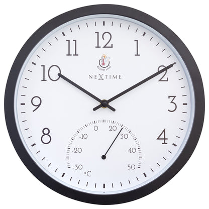 NeXtime Marigold - Weerbestendige wandklok met thermometer - 30.5 cm