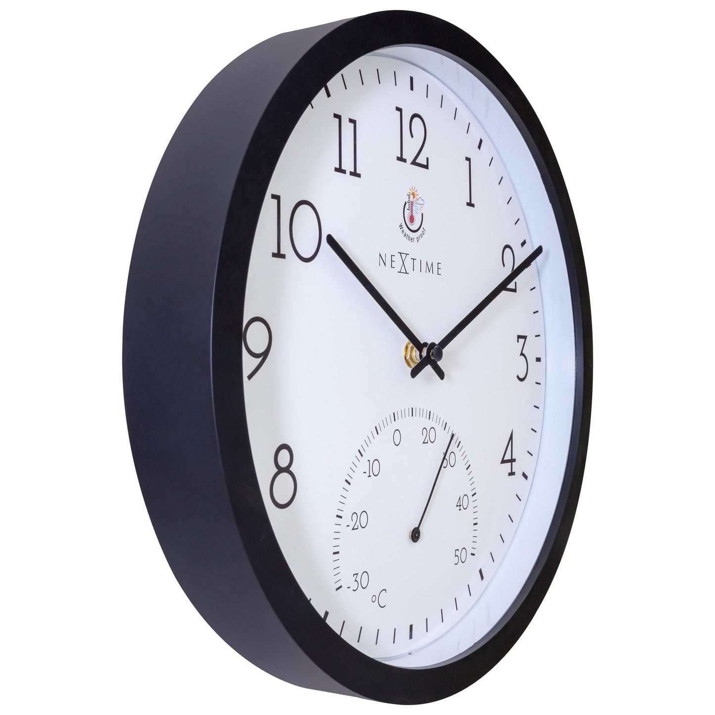 NeXtime Marigold - Weerbestendige wandklok met thermometer - 30.5 cm