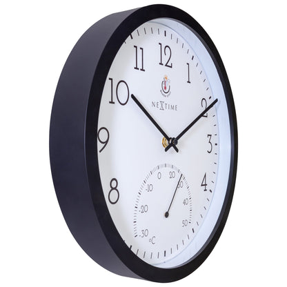 NeXtime Marigold - Weerbestendige wandklok met thermometer - 30.5 cm