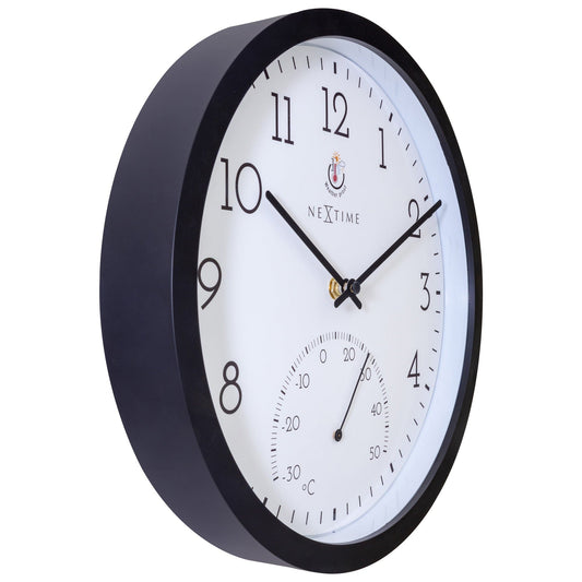 Comnox - NeXtime Marigold - Weerbestendige wandklok met thermometer - 30.5 cm