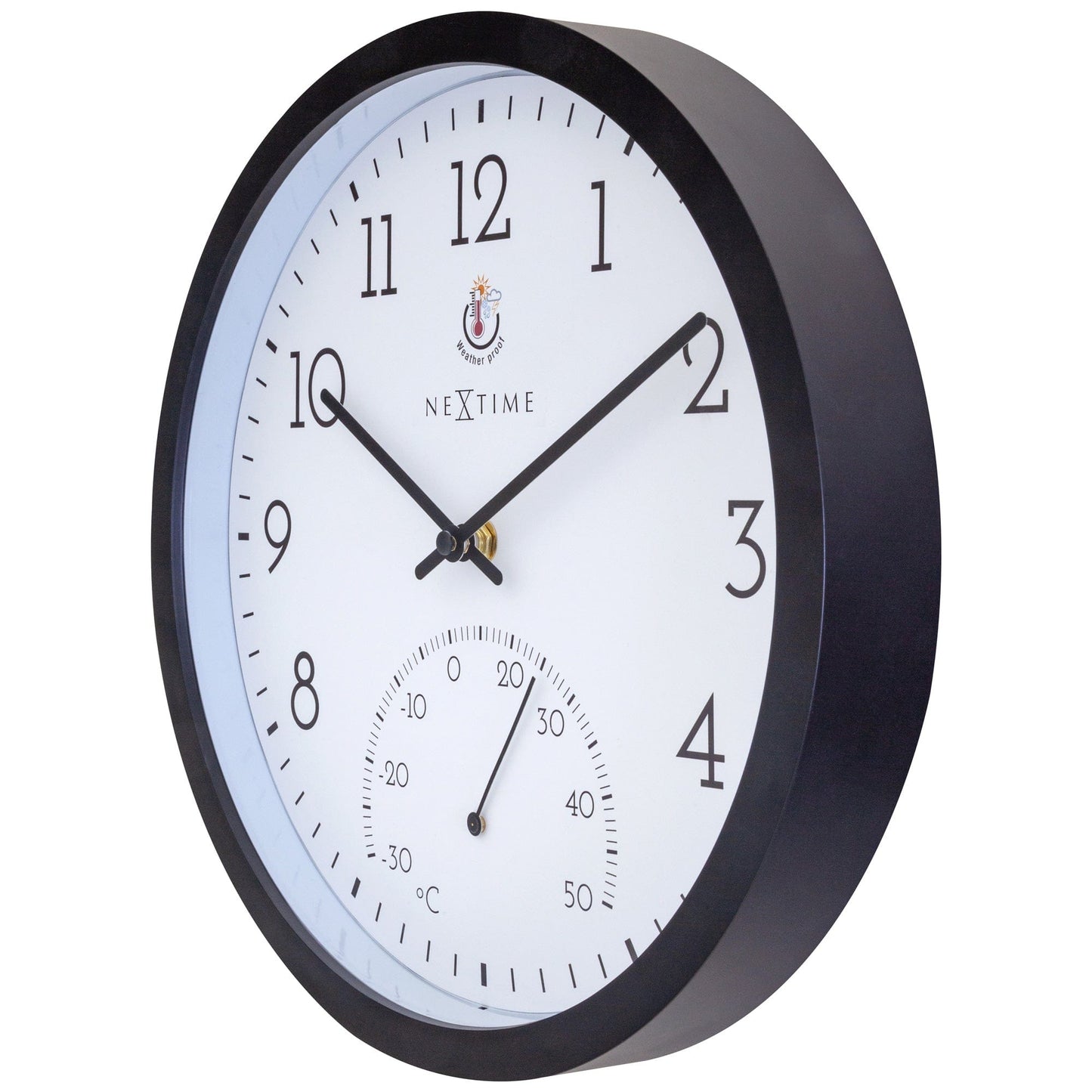 NeXtime Marigold - Weerbestendige wandklok met thermometer - 30.5 cm