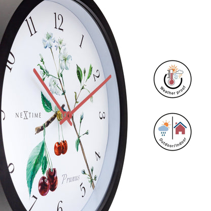 NeXtime Prunus - Weerbestendige wandklok met kersenbloesem - 30,5 cm
