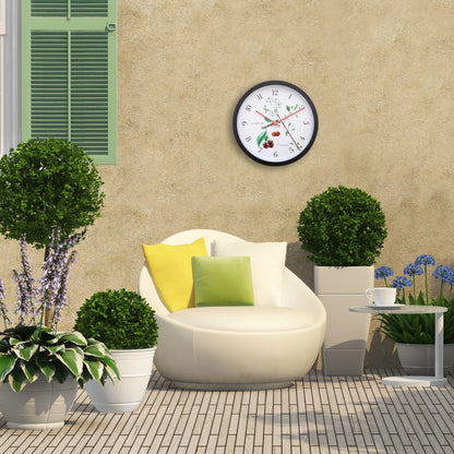 NeXtime Prunus - Weerbestendige wandklok met kersenbloesem - 30,5 cm