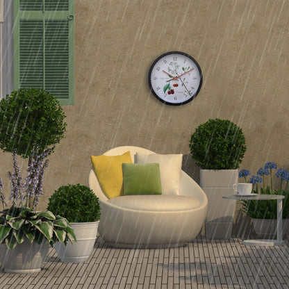 NeXtime Prunus - Weerbestendige wandklok met kersenbloesem - 30,5 cm