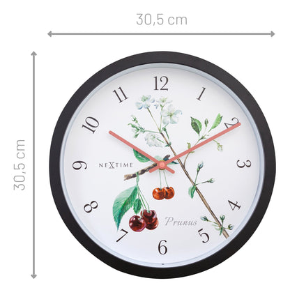 NeXtime Prunus - Weerbestendige wandklok met kersenbloesem - 30,5 cm