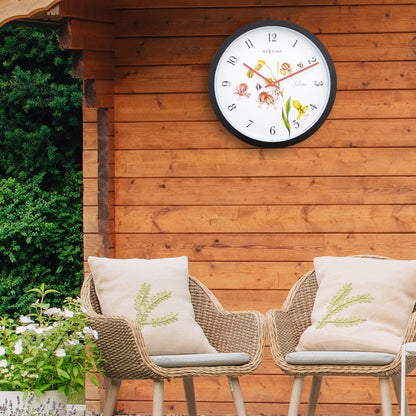 NeXtime Silene - Weerbestendige Buitenklok - Botanisch Design