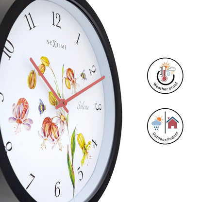 NeXtime Silene - Weerbestendige Buitenklok - Botanisch Design