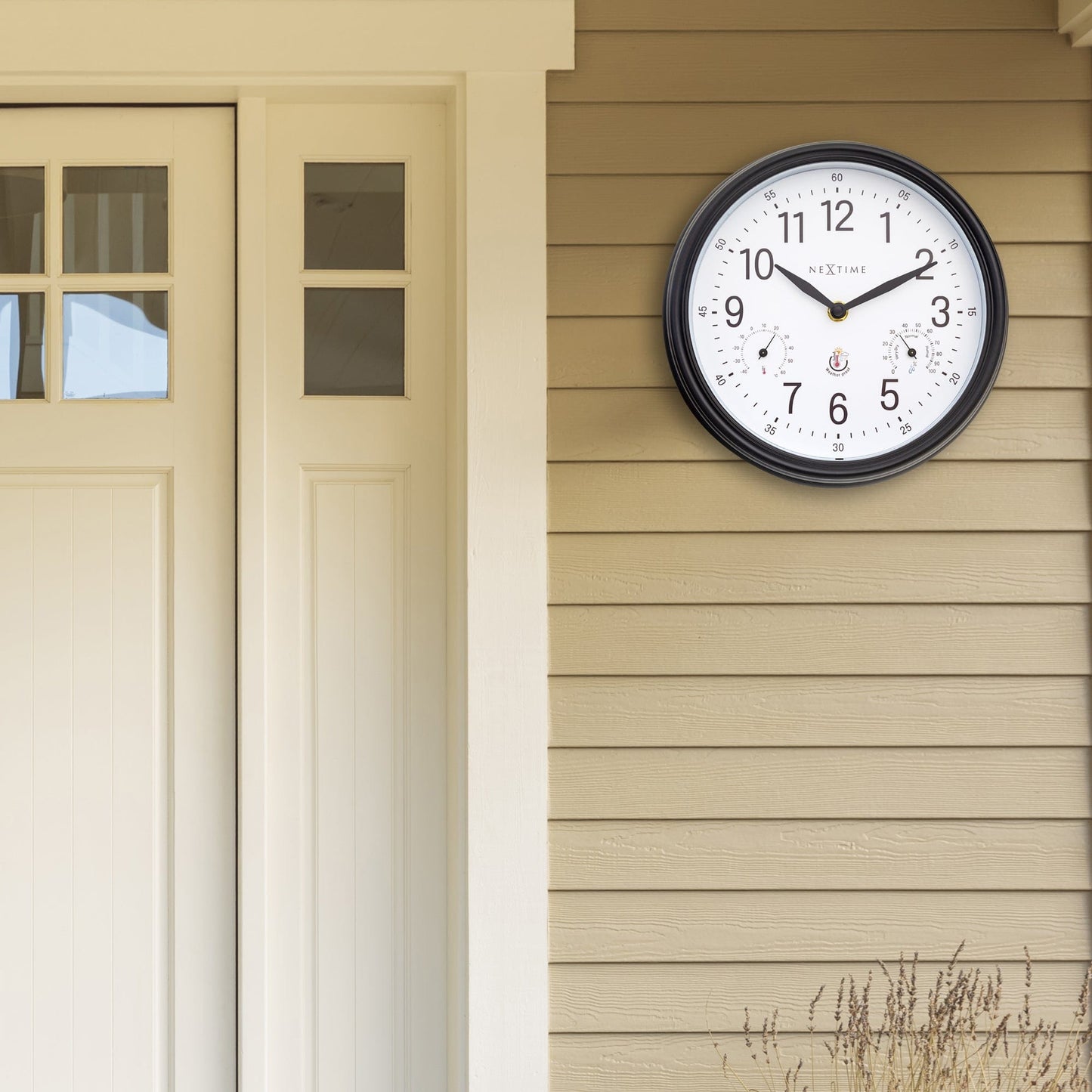 NeXtime Jasmine - Weerstation Wandklok - Weatherproof - 23.5 cm