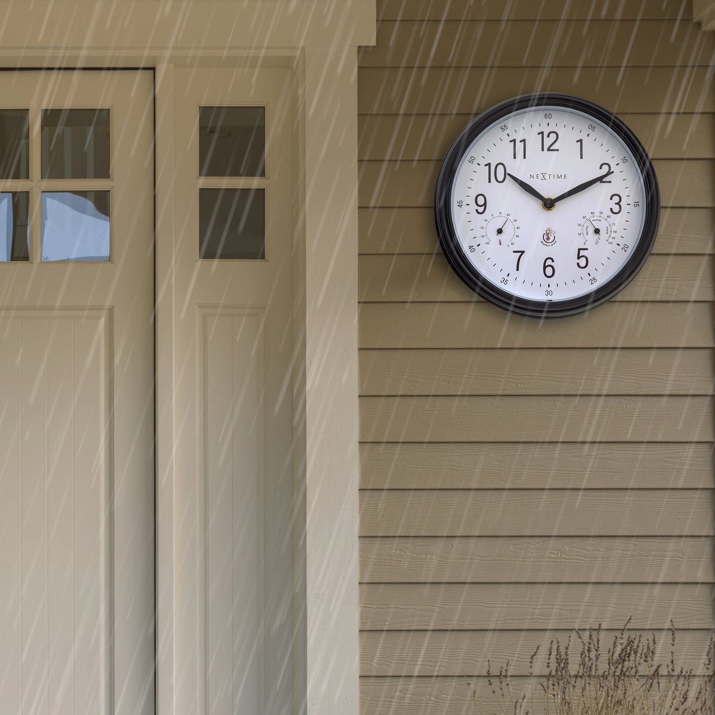 NeXtime Jasmine - Weerstation Wandklok - Weatherproof - 23.5 cm