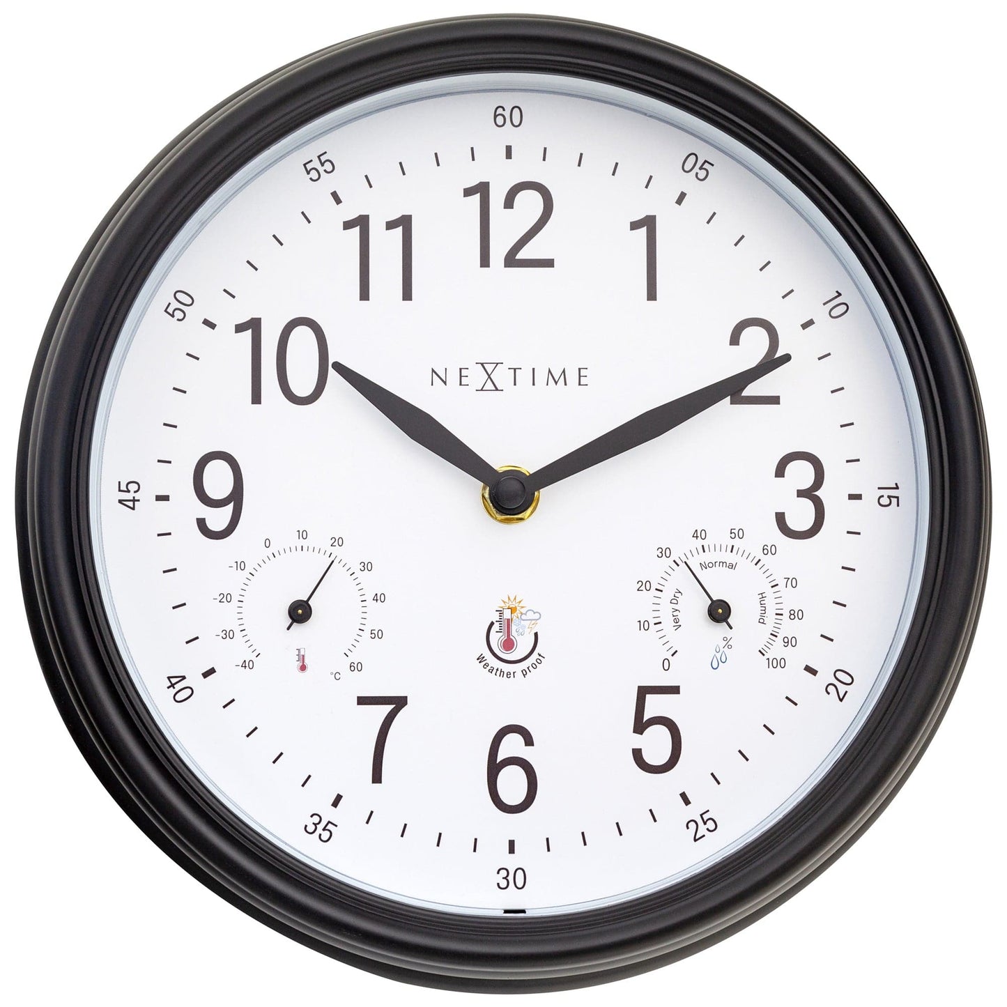 NeXtime Jasmine - Weerstation Wandklok - Weatherproof - 23.5 cm