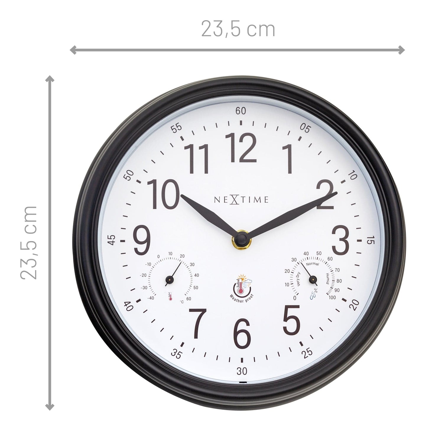 NeXtime Jasmine - Weerstation Wandklok - Weatherproof - 23.5 cm