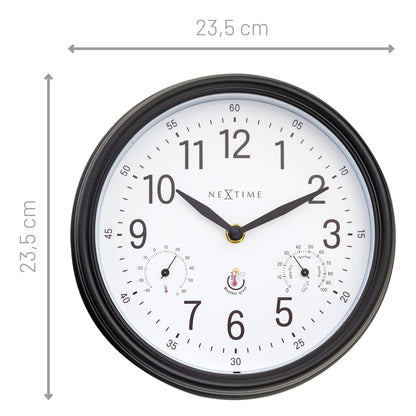 NeXtime Jasmine - Weerstation Wandklok - Weatherproof - 23.5 cm