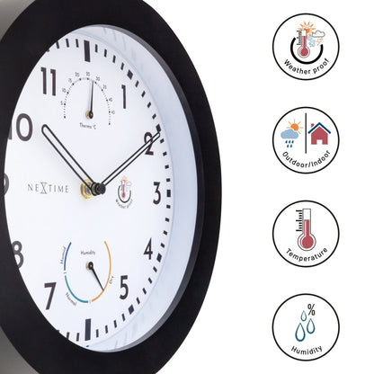 NeXtime Daisy - Weerstation en wandklok - 25,5 cm