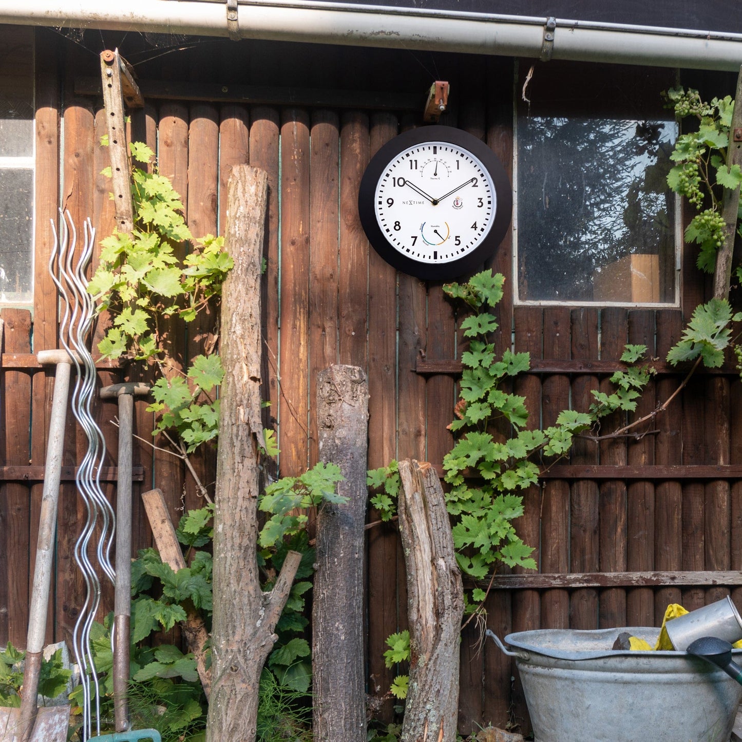 NeXtime Daisy - Weerstation en wandklok - 25,5 cm