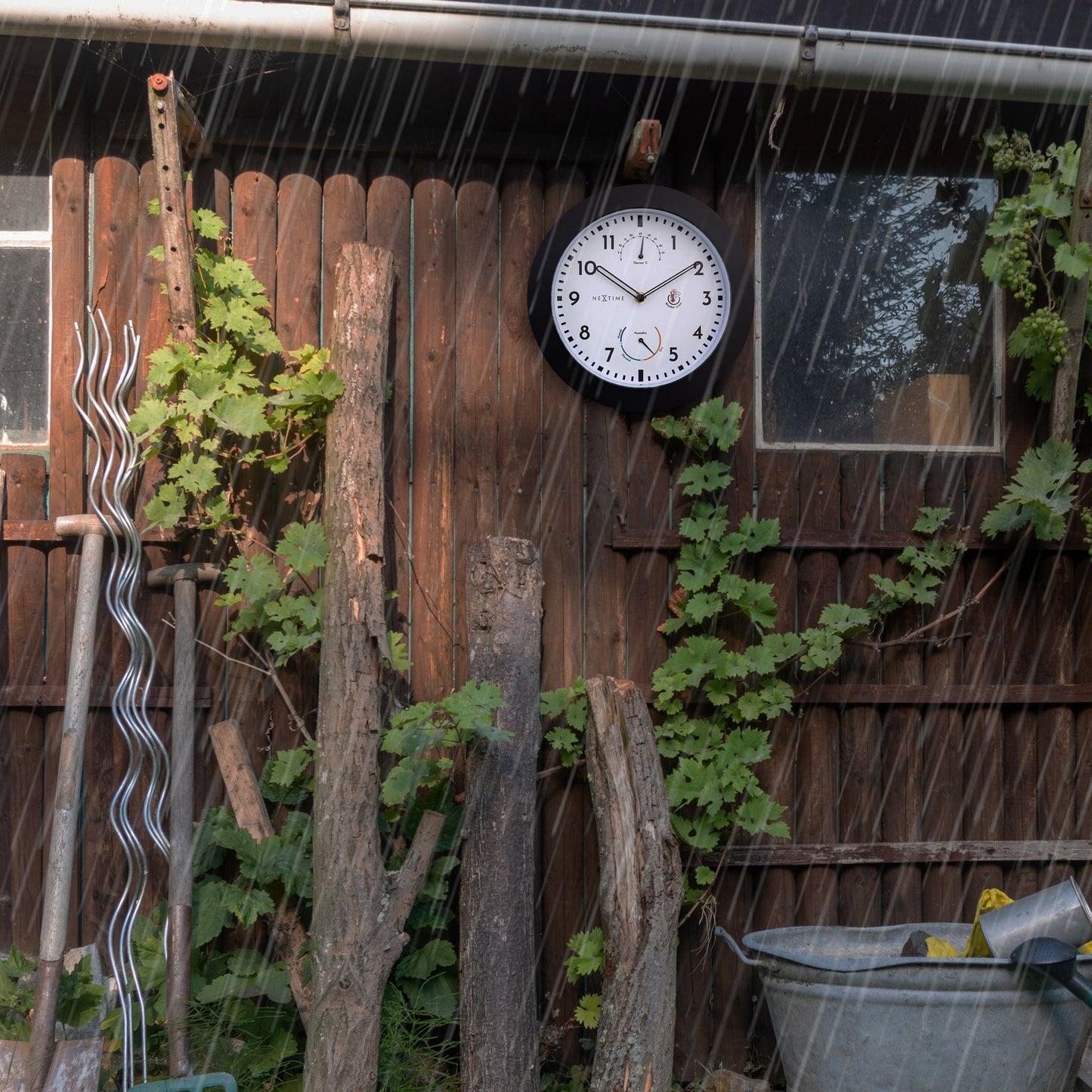 NeXtime Daisy - Weerstation en wandklok - 25,5 cm