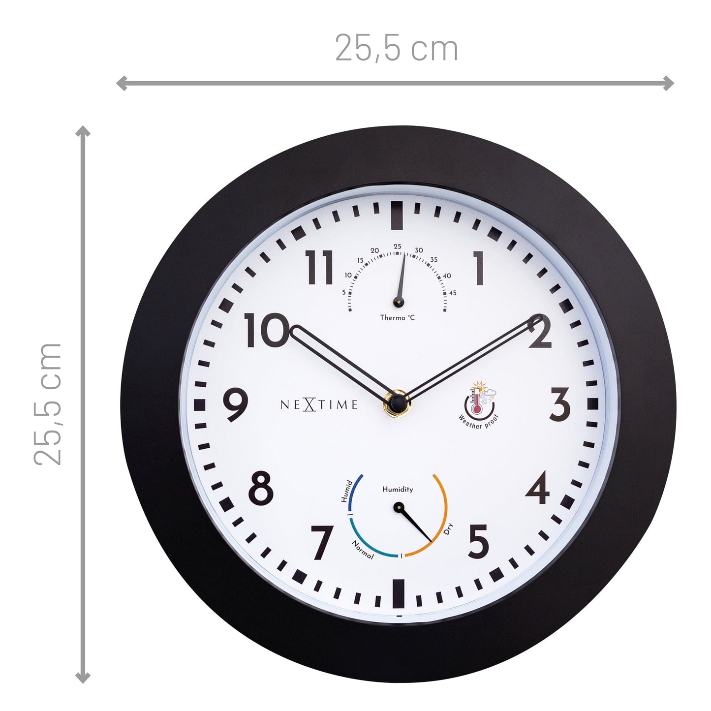 NeXtime Daisy - Weerstation en wandklok - 25,5 cm