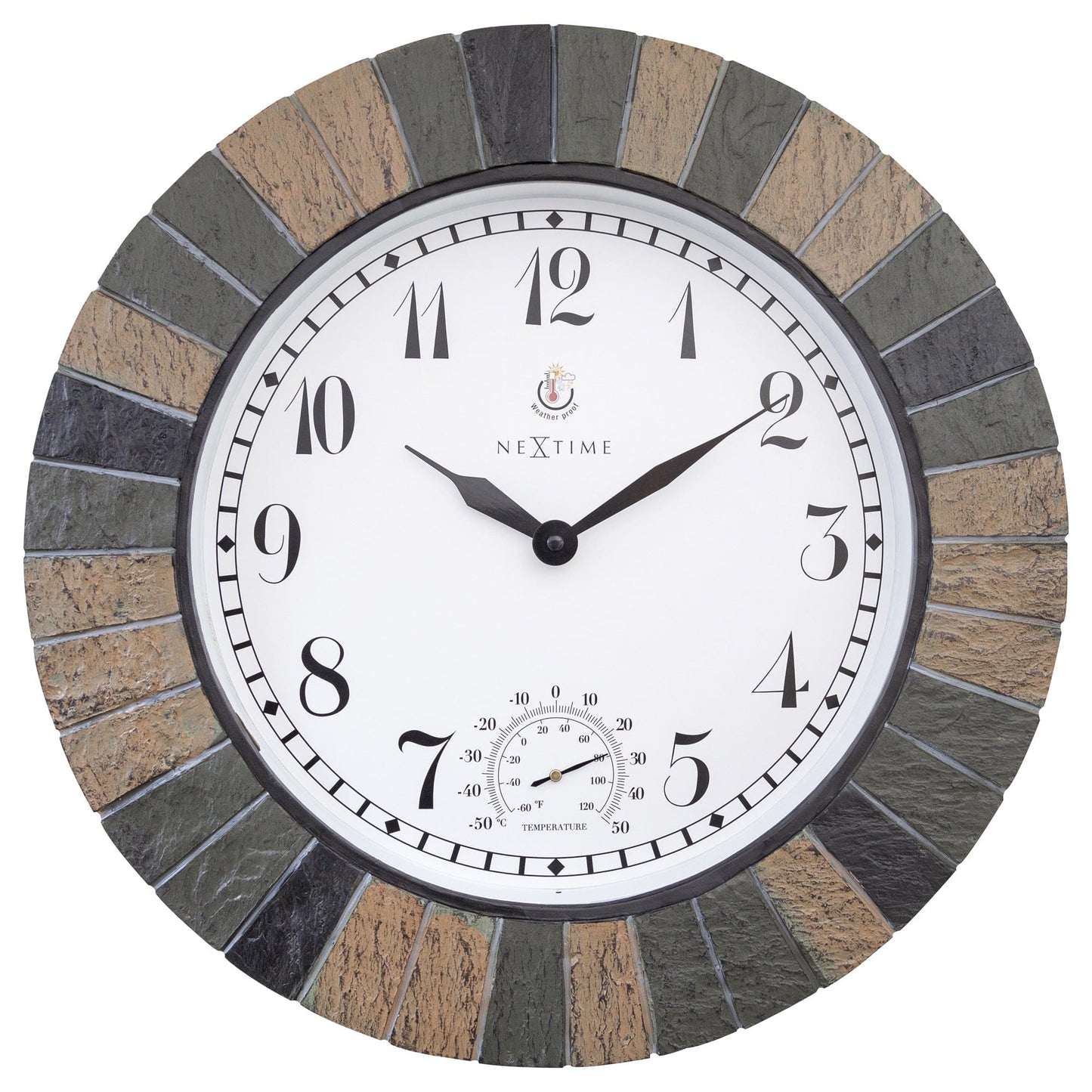 NeXtime Aster Large - Buitenklok met thermometer - 43,5 cm