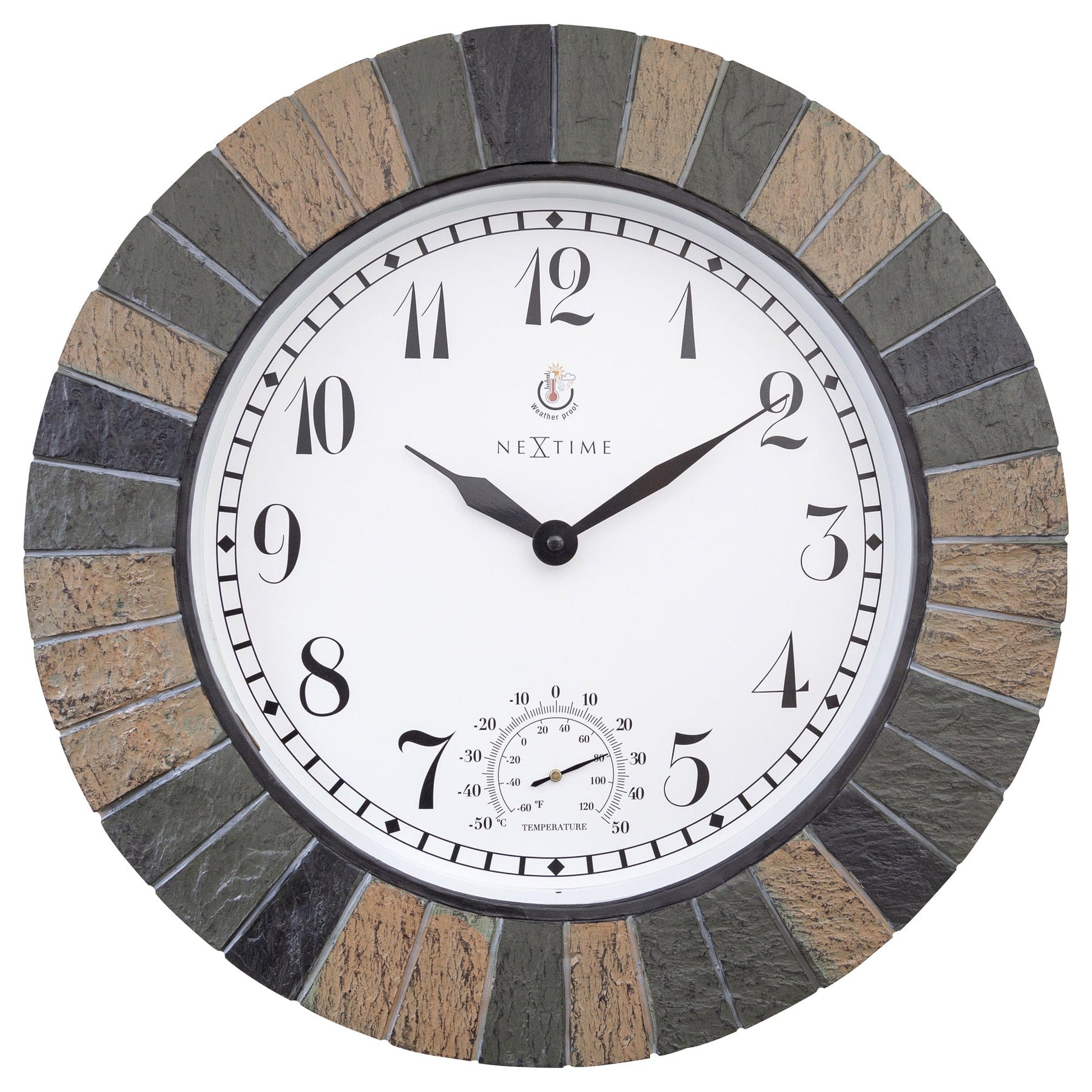 NeXtime Aster Large - Buitenklok met thermometer - 43,5 cm