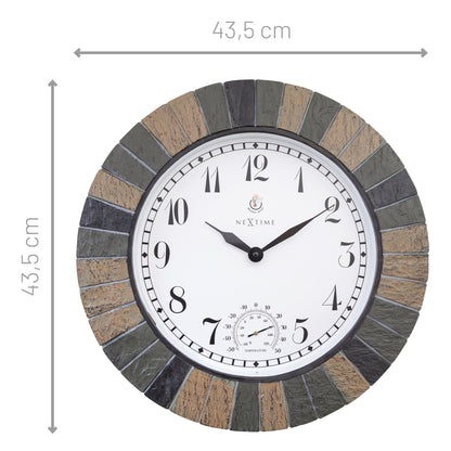 NeXtime Aster Large - Buitenklok met thermometer - 43,5 cm