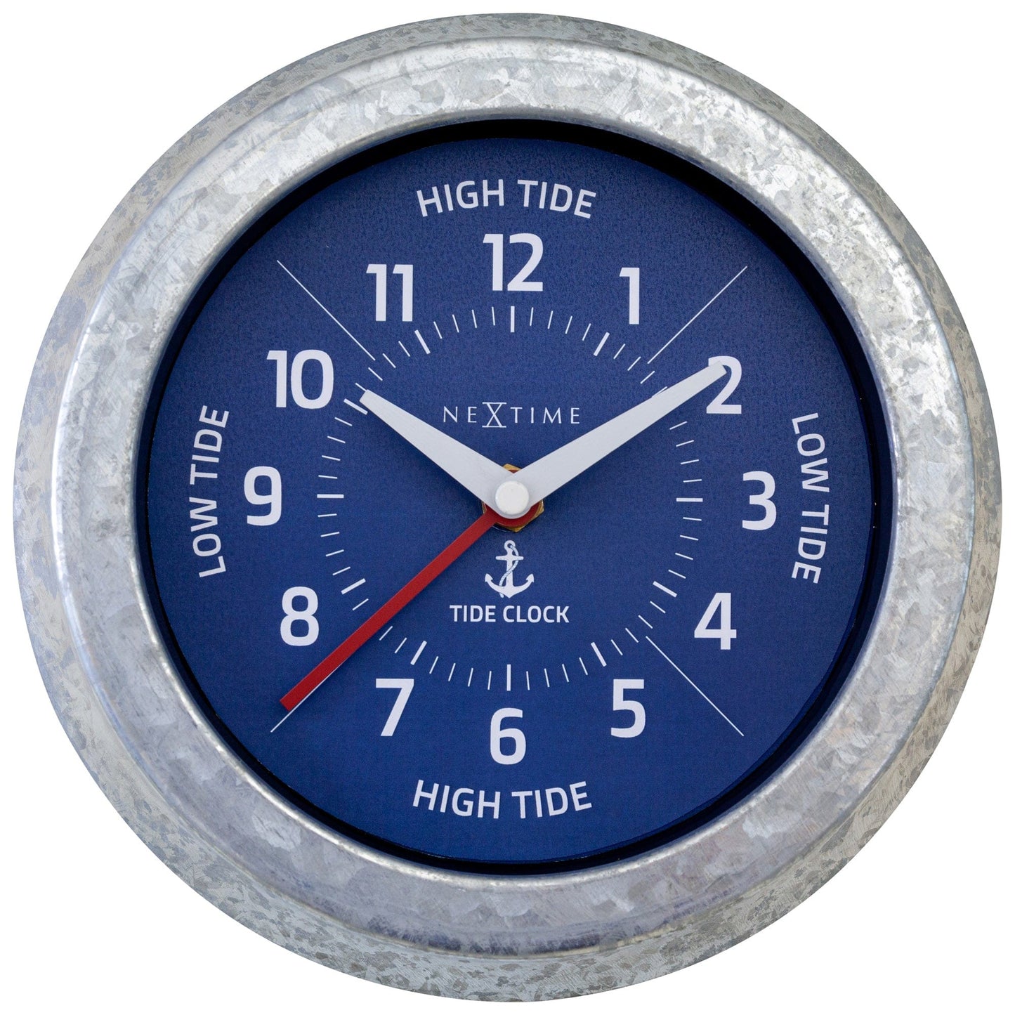 NeXtime Tide Wandklok - Getijdenindicatie - 22cm Zilver/Blauw