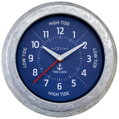 NeXtime Tide Wandklok - Getijdenindicatie - 22cm Zilver/Blauw
