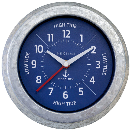 Comnox - NeXtime Tide Wandklok - Getijdenindicatie - 22cm Zilver/Blauw