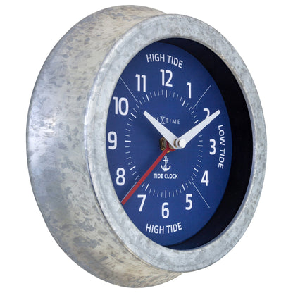 NeXtime Tide Wandklok - Getijdenindicatie - 22cm Zilver/Blauw