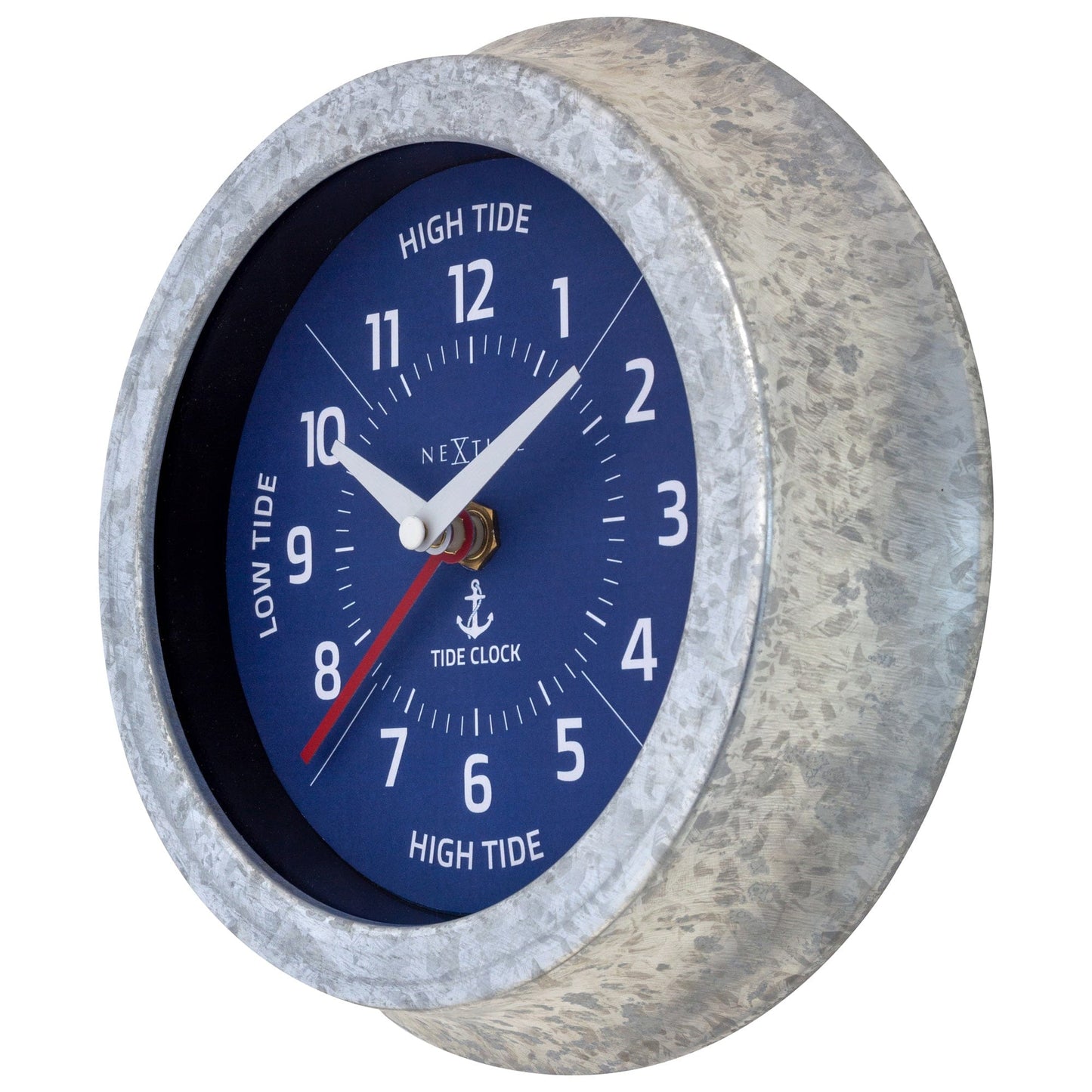 NeXtime Tide Wandklok - Getijdenindicatie - 22cm Zilver/Blauw