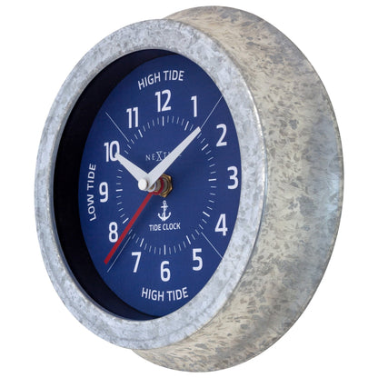NeXtime Tide Wandklok - Getijdenindicatie - 22cm Zilver/Blauw