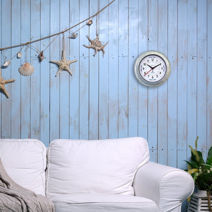 NeXtime Tide Wandklok - Getijdenindicatie - 22cm Zilver/Blauw
