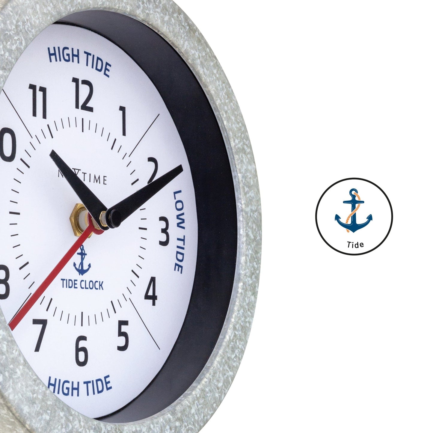 NeXtime Tide Wandklok - Getijdenindicatie - 22cm Zilver/Blauw