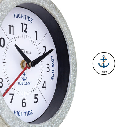 NeXtime Tide Wandklok - Getijdenindicatie - 22cm Zilver/Blauw