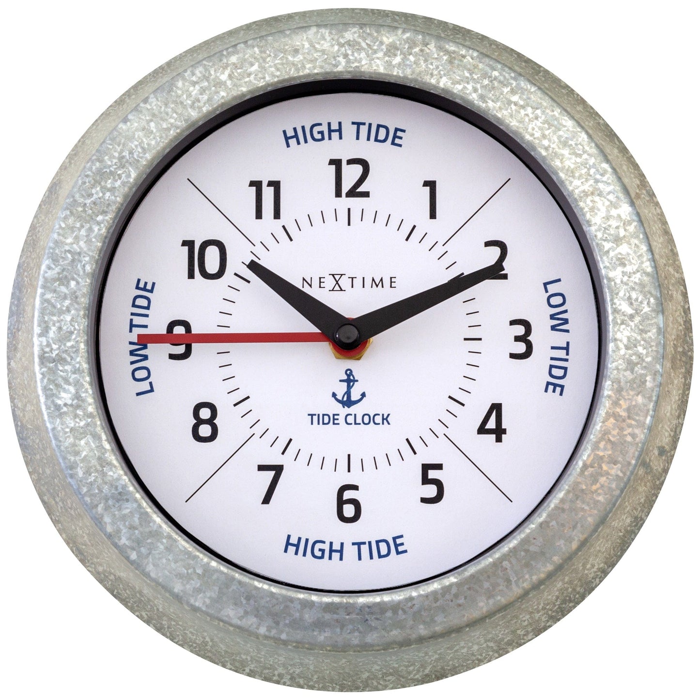 NeXtime Tide Wandklok - Getijdenindicatie - 22cm Zilver/Blauw