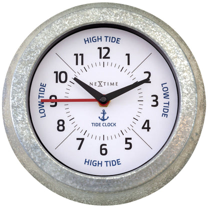 NeXtime Tide Wandklok - Getijdenindicatie - 22cm Zilver/Blauw