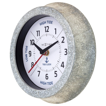 NeXtime Tide Wandklok - Getijdenindicatie - 22cm Zilver/Blauw