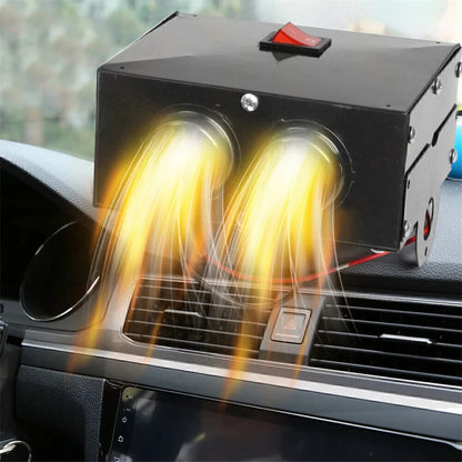 Comnox – 24V Auto Verwarming - 800W – 2-Gats Verwarmingsventilator – Snelle Verwarming & Voorruit Ontdooien – Draagbare Autokachel – Car Heater & Defroster